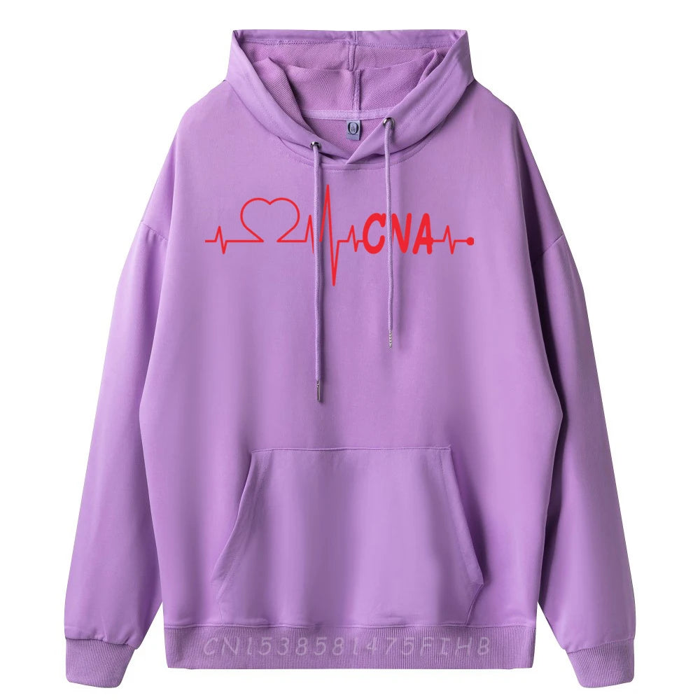 CNA Certified Nursing Assistant Medical Nurse job Heartbeat Men Sweatshirts High Quality Polyester Fiber Hoodies Men Halloween