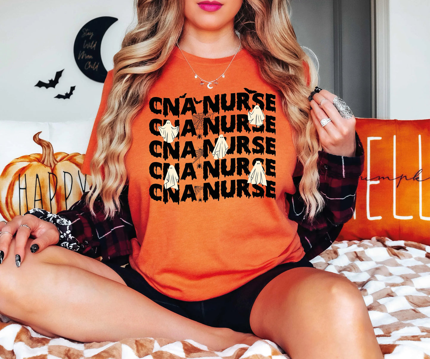 Halloween Cna Nurse T Shirt Party Certified Nursing Assistant Spooky Fall