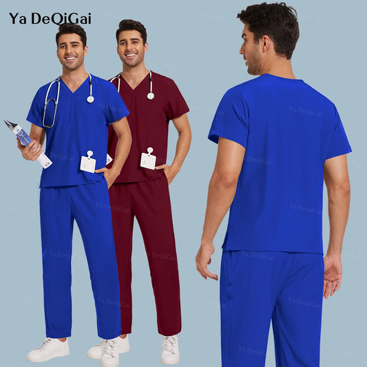 Hot Sale Wrinkle Resistant Hospital Clinical Uniforms Wholesale Work Top Pants Medical Scrubs Nurse Uniforms Unisex Nursing Set