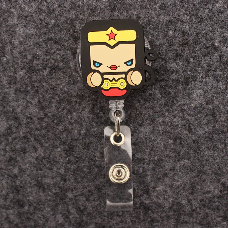 Cartoons Hero Logo Style Badge Reel Nurse Workers Enfermera ID Holder Girl Boy Retractable Name Card Holder Accessory