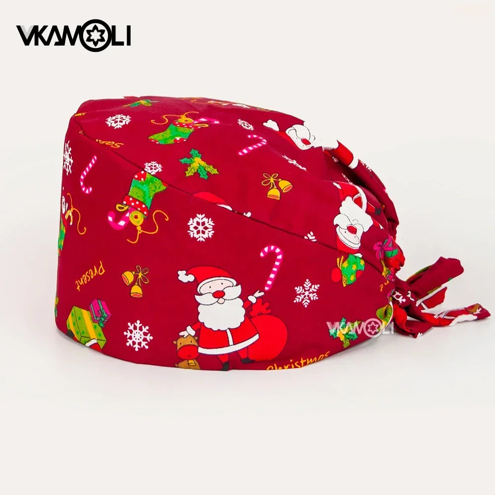 2024 NEW Christmas Scrub cap Surgical Hats Working Cap For Women Men Nursing Scrub hat medical nurse accessories