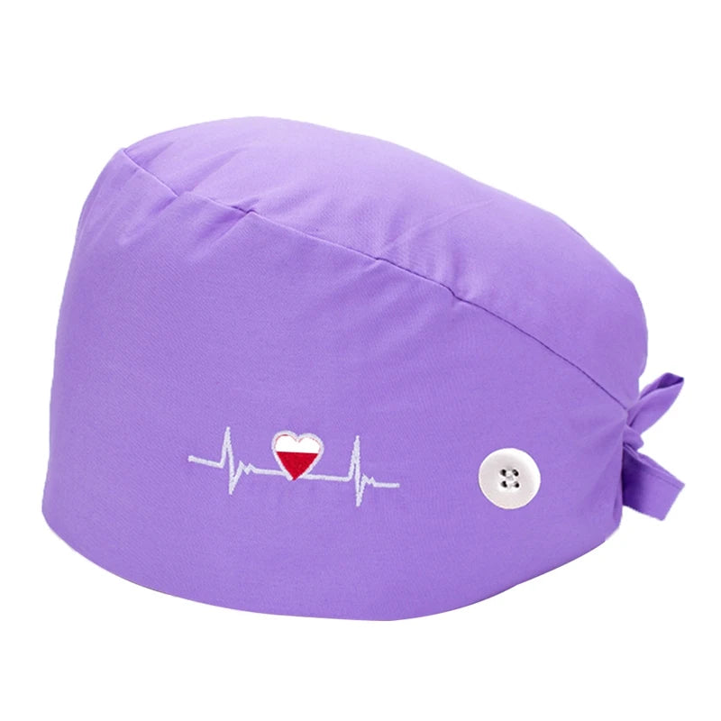 Fashion Floral Surgical Cap Doctor Hat Nurse Printin Solid Color Embroidery Operating Room Medical Women Operating Room Hat