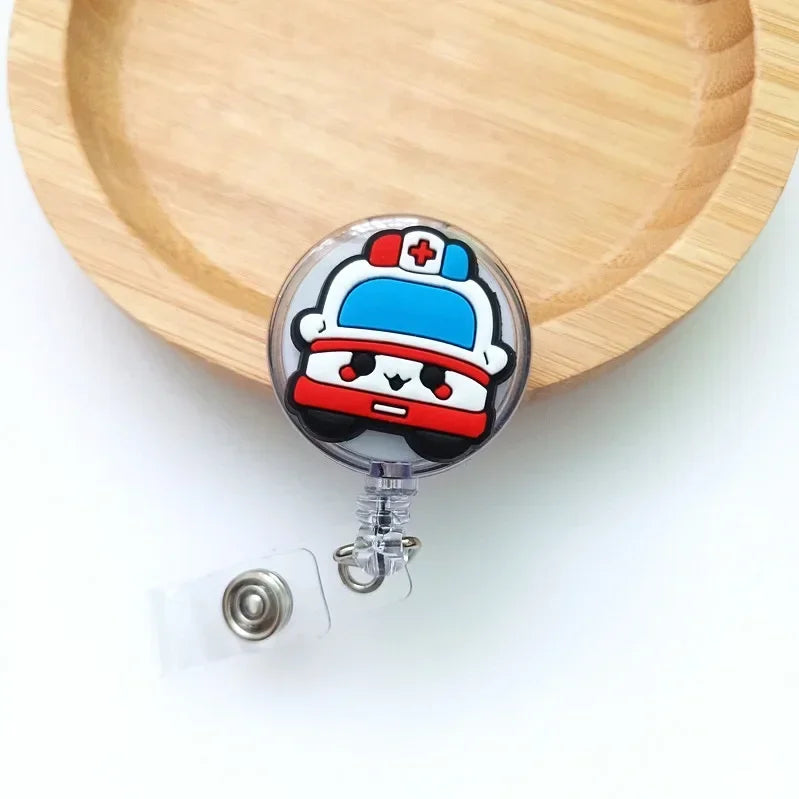 Cute Cartoon Retractable Doctor Nurse Badge Reel ID Lanyard Name Tag Card Badge Holder Reels Keychain Card Holder Accessories