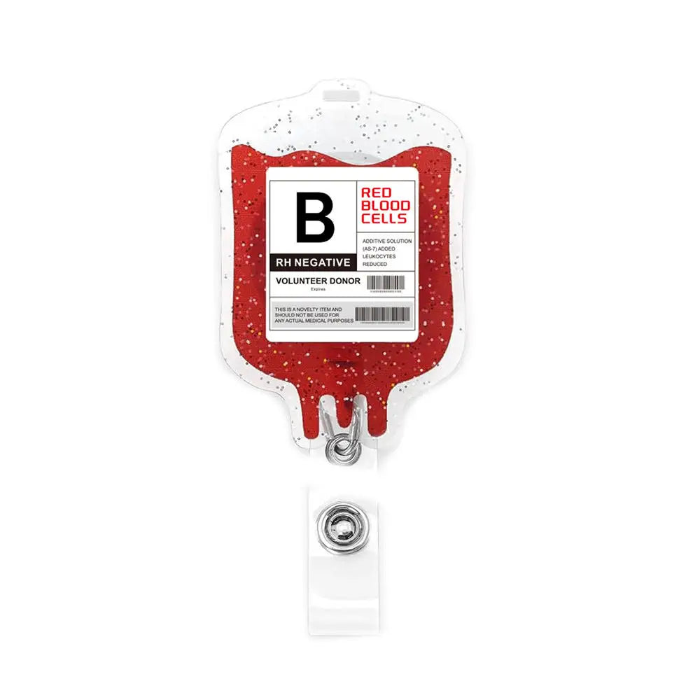 Quicksand Blood Type Bag Badge Reels Retractable Badge Holder Nurse Doctor Id/Ic Work Card Holder Badge Clip Office Supplies