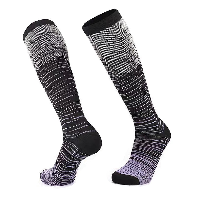 Pressure Socks Striped Gradient Compression Stockings for Men and Women Compression Socks for Cycling Sport