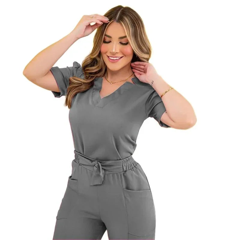 Surgical Uniforms Woman Nursing Enfermeria Sets Top Pant Articles Medical Uniform Scrub Clinical Beauty Salon Spa hospital Suits