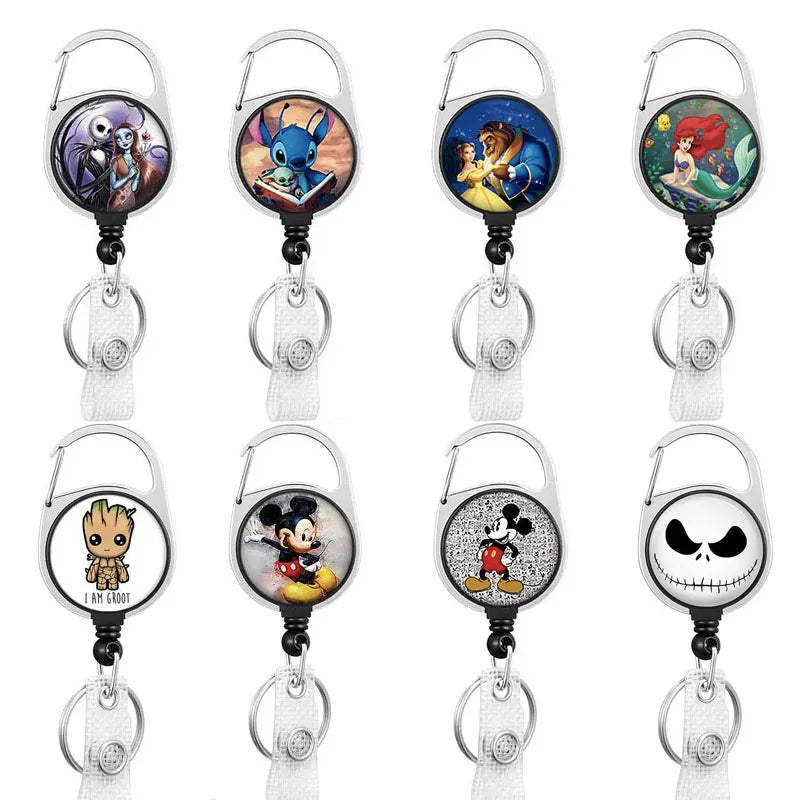 Cute Cartoons Friends Style Retractable Badge Reel Key Holder Nurse Doctor Office Hospital Supplies Card Holder Accessories